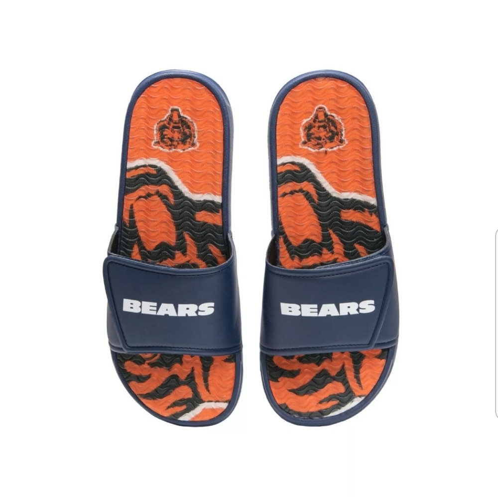 Mens NFL Chicago Bears Gel slip on slides Sz Large 11-12 New